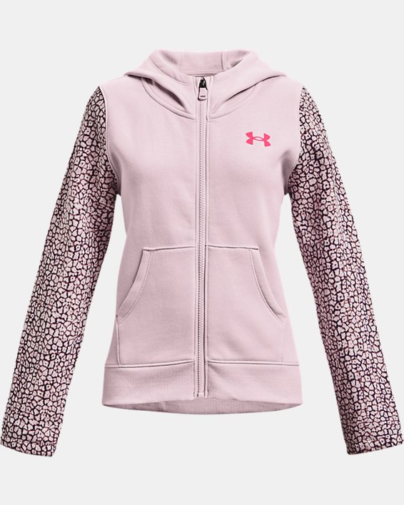 Girls' UA Rival Fleece Full-Zip, Pink, pdpMainDesktop image number 0